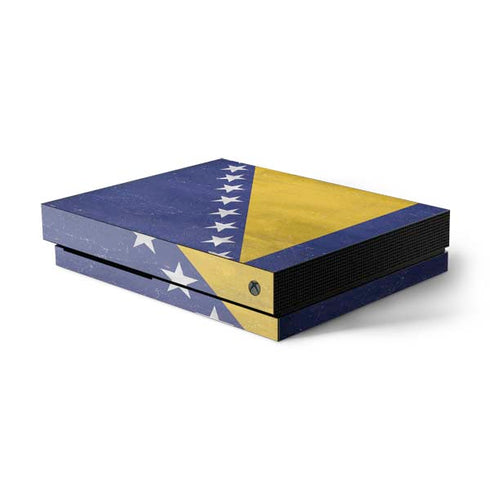 Bosnia and Herzegovina Flag Distressed Xbox One X Console Skin